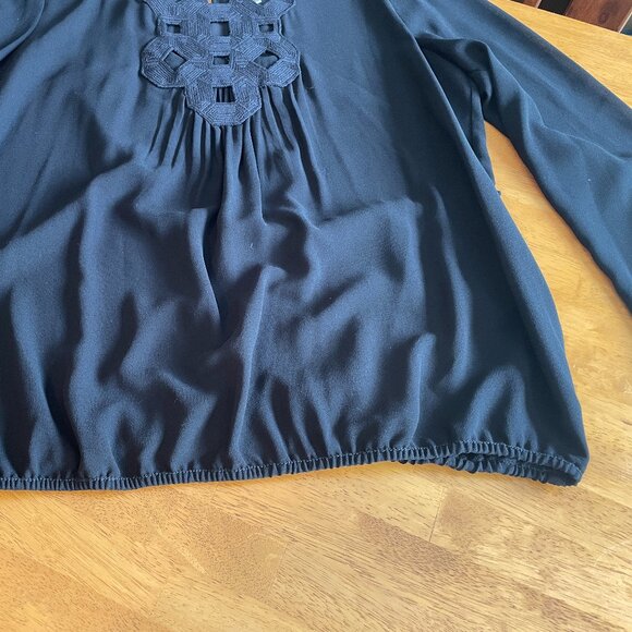Vintage Size Large Max Studio Specialty Products black blouse with ornate trim - Picture 11 of 11